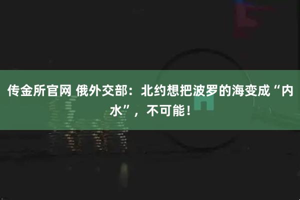 传金所官网 俄外交部：北约想把波罗的海变成“内水”，不可能！